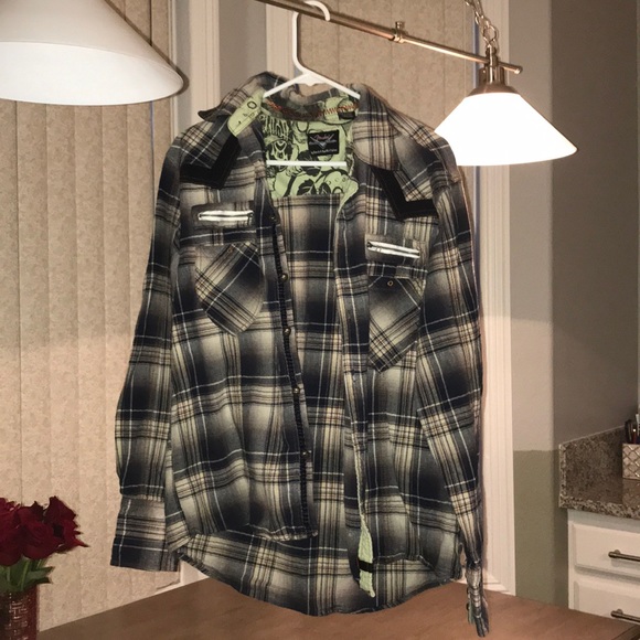 Other - skull plaid long sleeve shirt Other - skull plaid long sleeve shirt